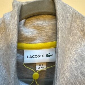 Lacoste Heather Gray Polo with Yellow Trim